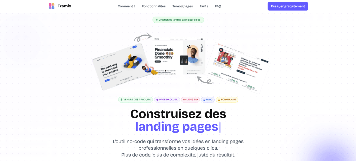 Framix • Landing page